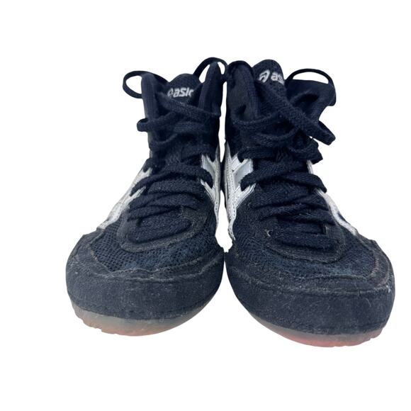 Asics‎ Matflex Wrestling Shoes Youth Size 4 Black Mesh Round Toe Lace Up C921Y - Picture 3 of 9